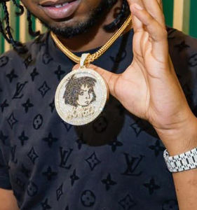 Colgante Personalizado de Dibujos Animados, Colgante de Personaje con Incrustaciones de Diamantes, Joyería Hip Hop, Colgante de Diamante Moissanita, Collar con Medallón Redondo 925 - Product Image 2