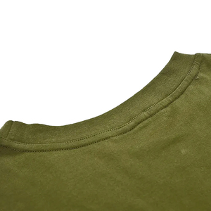 เสื้อยืดคอกลมแขนสั้นผู้ชาย สีเขียวมะกอก ผ้าฝ้าย ทรงปกติ สวมใส่สบาย สีพื้น ผ้าเจอร์ซีย์ถัก ดีไซน์เรียบง่าย - Product Image 5