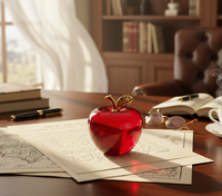 Presse-papiers en verre artisanal en forme de pomme, minimaliste, de forme irrégulière, en cristal, cadeau de remise de diplôme, décoration pour la maison, le bureau ou le tableau de bord de la voiture
