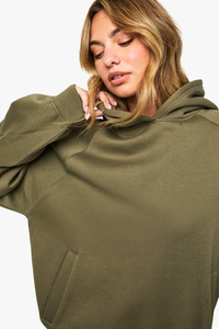 Ensemble sweat à capuche et pantalon de jogging pour femme, sans cordon, en molleton 100 % coton, avec logo frontal, haute qualité, vente en gros - Product Image 3