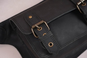 Riñonera de cuero cómoda para uso diario al aire libre, impermeable, diseño vintage, con logo elegante, riñonera de cuero para el hombro. - Product Image 3
