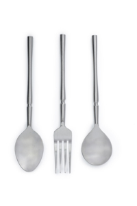 Ensemble de couverts en acier inoxydable argenté avec manche unique en résine blanche, vaisselle de table, vente en gros - Product Image 2