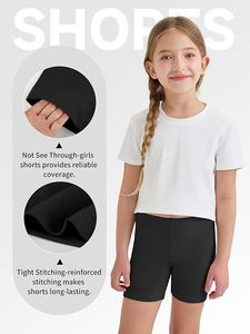 Shorts décontractés pour femmes, taille haute élastique, coupe régulière, en maille noire unie, respirants, écologiques, style moto et biker - Product Image 3