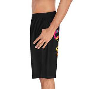 Shorts de Baño Negros para Hombre con Estampado de Olas Coloridas, Cintura Elástica, Secado Rápido, Traje de Baño Informal - Product Image 5
