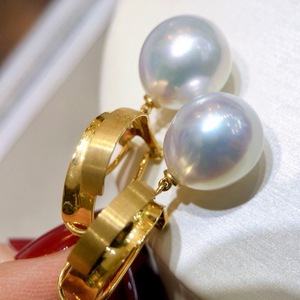 Boucles d'oreilles à clip en perles naturelles de 10 à 11 mm, argent pur, zircon haut de gamme, texture super résistante, classique intemporel avec boîte cadeau - Product Image 2