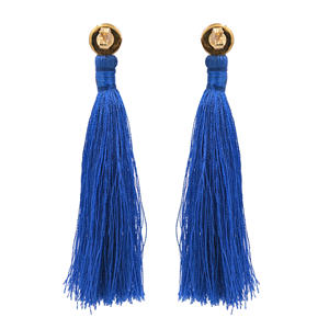 Pendientes Largos con Borlas Azules y Piedra de Labradorita Natural, Chapados en Oro, con Flecos, Unisex, para Fiesta, con Diseño de Flor - Product Image 3