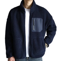 Vestes en polaire Sherpa pour hommes, personnalisées, en polyester, à col montant et poches, épaisses et chaudes pour l'hiver, vente en gros du fabricant