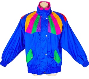 Chaqueta Cortavientos Retro Extra Grande de Colores Arcoíris, Cuello Alto, OEM, Chaqueta Casual Impermeable para Hombre para Exteriores - Product Image 1