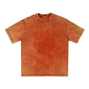 T-shirt pour homme en coton 100% style vintage délavé à l'acide avec logo personnalisé - Product Image 5
