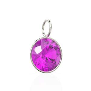 Colgante de Oro Blanco Sólido de 14k con Kunzita de 6.50ct, Gema Púrpura Tallada, Piedra de Nacimiento de Septiembre, Engaste para Joyería - Product Image 4