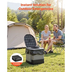 WC Portatile Pieghevole da Campeggio per Adulti, Capacità di Carico 150 kg, Borsa per il Trasporto con Sacchi per Rifiuti, per Viaggi all'Aperto e Prodotti da Bagno - Product Image 2