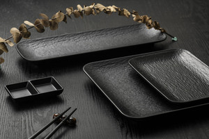 Plato Rectangular de Melamina Estilo Japonés para Sushi, Negro Mate, de 8 a 14 Pulgadas, Fácil de Limpiar, para <span class=keywords><strong>Restaurante</strong></span> - Product Image 3