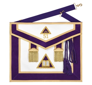 Tablier de commandant des Chevaliers Templiers noir avec franges dorées, Régalia maçonnique, Tablier de cérémonie de Commanderie - Product Image 1