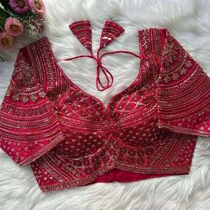 Blusa de Diseño, Hermosa, Hecha a Mano, de Seda Italiana con Fusión de Tricot, Lista para Usar, Completamente Cosida - Product Image 5