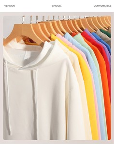 Sweat-shirt à capuche décontracté à épaules tombantes 320g, broderie logo personnalisée, prix usine Chine-Bangladesh, transfrontalier - Product Image 4