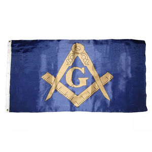 Drapeaux Maçonniques Personnalisés Brodés de Qualité Supérieure 2026 – Nouveaux Bannières Maçonniques Bleues et Or Bronze pour Maison – Broderie de Drapeaux Maçonniques - Product Image 1