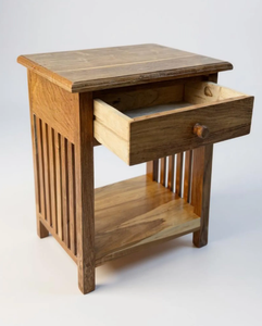 Table de chevet élégante de style français provincial en acajou, sculptée à la main, avec 2 tiroirs, table de nuit moderne simple, convertible, meubles pour la maison - Product Image 3