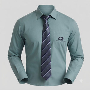 Chemise habillée homme unie à boutons, manches longues, en coton, coupe ajustée, pour affaires et usage quotidien, respirante et à séchage rapide - Product Image 1