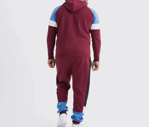 OEM ODM Wholesale Windproof 100% Cotton <b>Hooded</b> Fleece Midweight Winter Regular Sweatpants Set Men Casual Tracksuit Fitness - Product Image 4