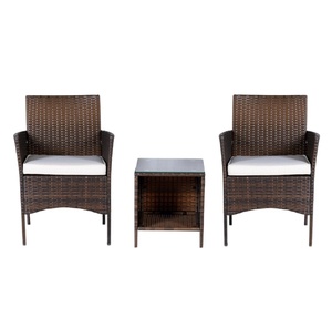 ชุดโต๊ะและเก้าอี้หวายโพลีขนาดกะทัดรัดทันสมัยทอด้วยมือสำหรับโรงแรมสวนสาธารณะวิลล่าห้องนั่งเล่น - Product Image 3