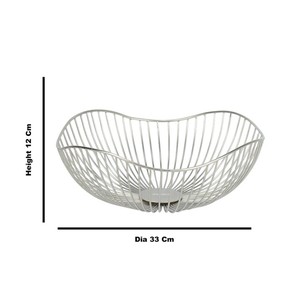 Cesta Redonda de Alambre de Hierro para Frutas |   Cesta de Almacenamiento Decorativa Moderna |   Organizador de Cocina y Mesa - Product Image 3