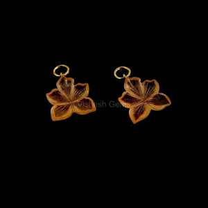 Colgante de Piedra Lunar Melocotón Tallada en Flor, de Plata de Ley 925 Bañada en Oro, Amuleto de Joyería, Colgante de Piedra Lunar Natural de 20mm - Product Image 1