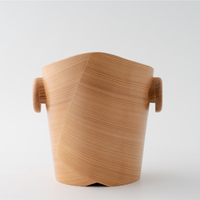 Seau à glace en bois de cèdre naturel Kurikyu, artisanat traditionnel japonais Magewappa, refroidisseur de vin et de boissons fait à la main pour 1 ou 2 bouteilles
