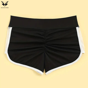 Top Trendy Product Eco Friendly <b>Fishnet</b> Stitching Lounge Short Breathable Elastic Waistband Women Loungewear Booty Shorts - Product Image 5