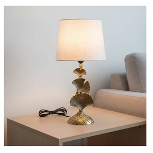 Base de lampe de table en aluminium en forme de feuille de Ginkgo sans abat-jour, lampe de chevet décorative, lampe de couloir, décoration de salon, prix de gros - Product Image 1