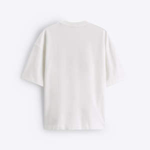 T-shirt blanc 300 GSM, coupe ample, 100% coton, épaules tombantes, t-shirts oversize pour hommes - Product Image 5