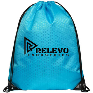 Relevo Custom <b>Drawstring</b> <b>Backpack</b> Blue PP Material Sports Bag Gym Travel Use - Product Image 1