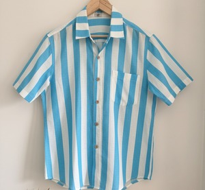 Chemise en coton formelle pour homme à rayures batik imprimées à la main |   Fabricant de chemises d'été respirantes 100% coton - Product Image 3