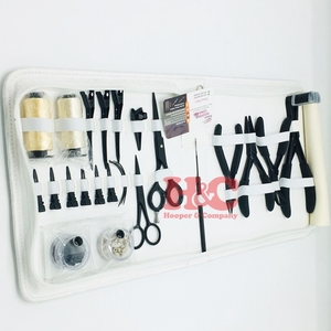 Kit d'outils pour extensions de cheveux Hooper Company, en acier inoxydable noir, avec pinces micro-anneaux, pinces à boucles, rasoirs de barbier et aiguilles - Product Image 1
