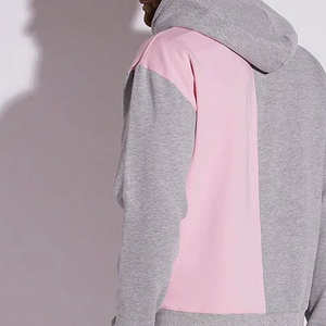 Conjunto Deportivo Unisex con Capucha y Estampado Acid Wash en Bloques de Color Rosa y Gris, Dos Piezas, Sudadera Informal y Pantalones Jogger, Estilo Urbano - Product Image 3