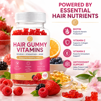 Gomitas de Biotina para el Cabello al por Mayor OEM, Vitaminas para el Crecimiento del Cabello de Marca Privada, Gomitas de Colágeno para Cabello, Piel y Uñas, Suplemento Vegano