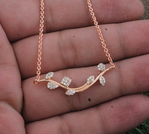 Collier pendentif en argent sterling plaqué or rose avec zircon cubique, pour femme, diamant solitaire AAA, délicat, cadeau de mariage - Product Image 1