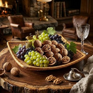 Cesta de frutas de gran venta para decoración de mesa, cesta con arte indio, ratán 100% de doble control de calidad, hecha a medida para exportación - Product Image 5