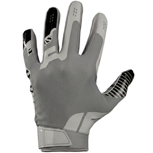 Gants de football à doigts entiers, pointes des doigts en maille respirante, polyester, unisexe, toutes saisons, fermeture à boucle, gants de football américain - Product Image 4