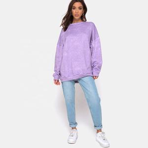 OEM Design personnalisé Sweat-shirt en violet délavé à l'acide surdimensionné Casual Wear Vintage Unisex Winter Pullover Sweater - Product Image 5