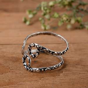 SHYAM JEWELRS Handmade 925 Sterling <b>Silver</b> Ethnic Swirl Arthritis <b>Ring</b>-<b>Adjustable</b> Oxidized Floral Splint Luxury Style Made - Product Image 3