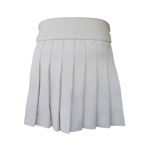 Kilts en cuir blanc pour hommes, faits à la main, en cuir véritable, jupe utilitaire, style gothique - Product Image 2