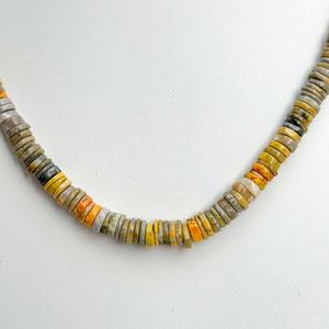 5mm-7mm Naturel Bumble Bee Pierre Lisse Heishi Pneu Perlé Collier En Argent Semi Précieux Pierres Précieuses Perles Fine Jewelry Collection - Product Image 3