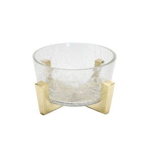 Luxury Glass Bowl with Gold Metal Frame Decorative Fruit Bowl Home Living Room Decor - Product Image 6