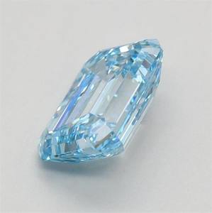 Diamant de laboratoire bleu vif fantaisie taille émeraude 1.07 carats, clarté VVS, excellente taille pour la joaillerie - Product Image 2