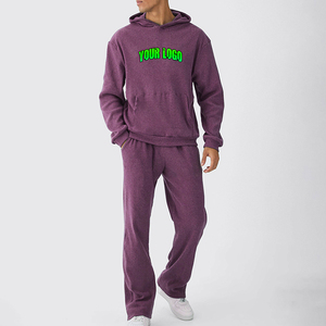 Conjunto Deportivo Personalizado 100% Algodón de Alta Calidad para Hombre, Chaqueta Corta, Pantalones Deportivos con Lavado Ácido, Bordado con Parches - Product Image 6