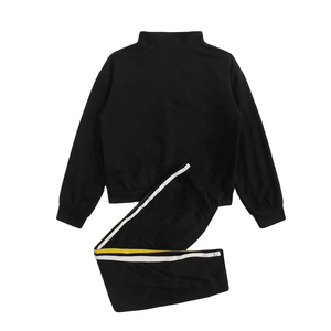 Ensemble de survêtement unisexe pour enfants en polaire technique, à capuche, à manches longues, avec fermeture éclair, doux, athlétique, imprimé, léger - Product Image 2