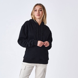 Sudadera con capucha de gran tamaño de peso pesado para mujer, sudadera de algodón liso larga bordada con logotipo personalizado del fabricante - Product Image 6
