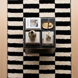 Alfombra Moderna a Cuadros Blancos y Negros, Alfombra Geométrica con Diseño de Cuadros, Hecha a Mano, para Decoración de Sala de Estar y Dormitorio - Product Image 4