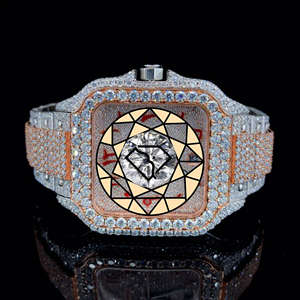 Reloj de Pulsera Deportivo y de Negocios de Lujo con Cierre de Acero Inoxidable y Aleación, Estilo Hip Hop, con Diamantes, para Hombre y Mujer, Esfera Cuadrada Extra Grande - Product Image 1