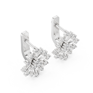 Luxury IGI Certified Lab Grown Snowflake Diamond <b>Stud</b> Earrings <b>Silver</b> Womens Wedding Fine Jewelry - Product Image 3